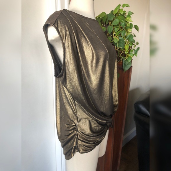 Halston Heritage Retro style Knot Top in Shimmer foil knit - Picture 4 of 7